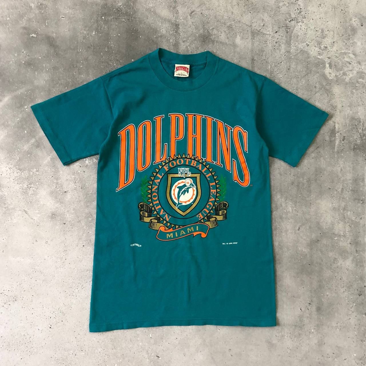 Vintage Nutmeg 1994 Miami Dolphins Mens Vintage blue shirt NFL