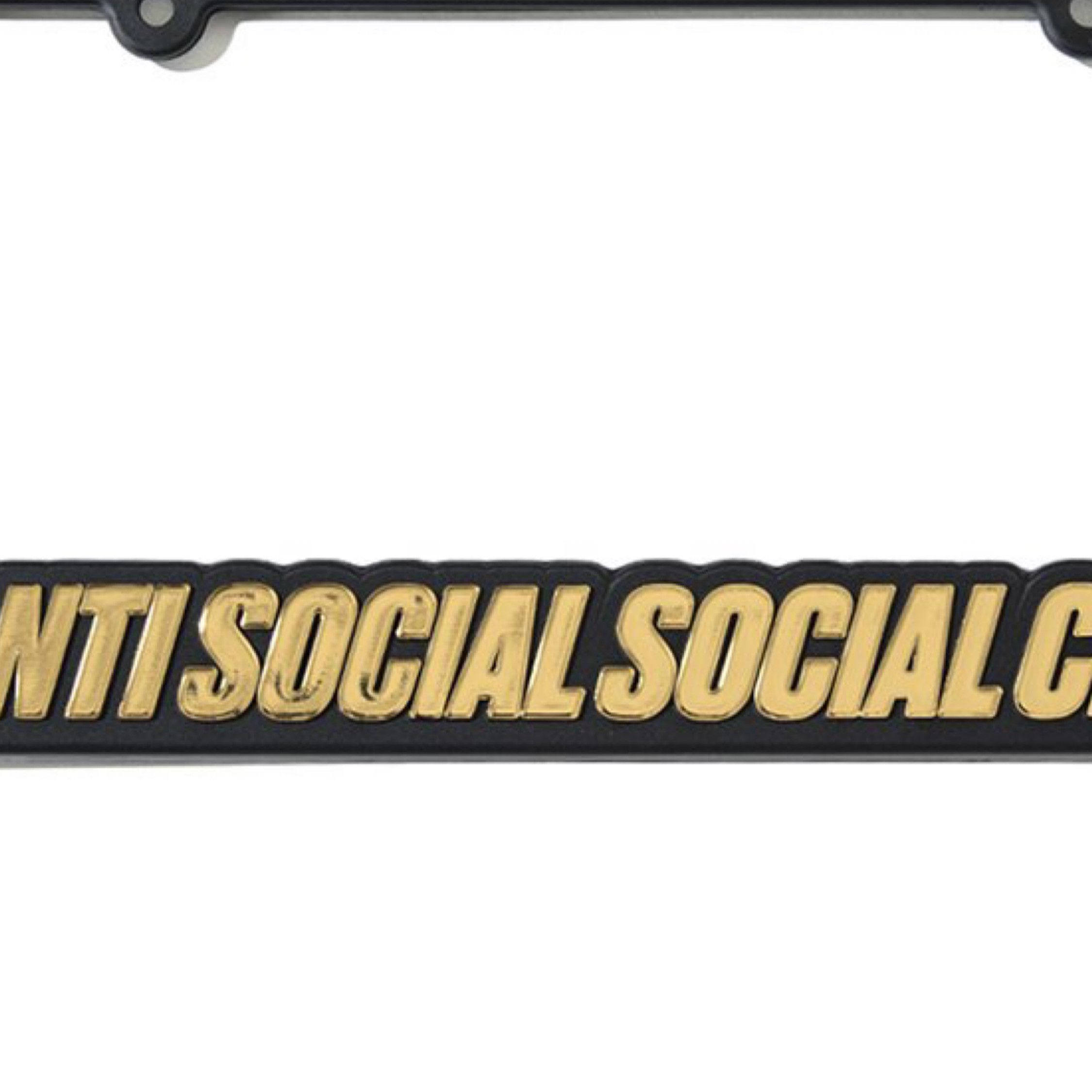 Anti Social Social Club DS Blocked ASSC Gold Chrome Black License Plate Frame BAPE Size ONE SIZE - 3 Thumbnail