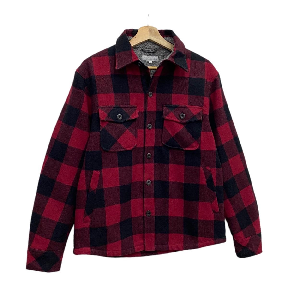 Flannel VILLAND FLANNEL RED CHECKERED WOOL BUTTON UP SHIRT Size US M / EU 48-50 / 2 - 5 Thumbnail
