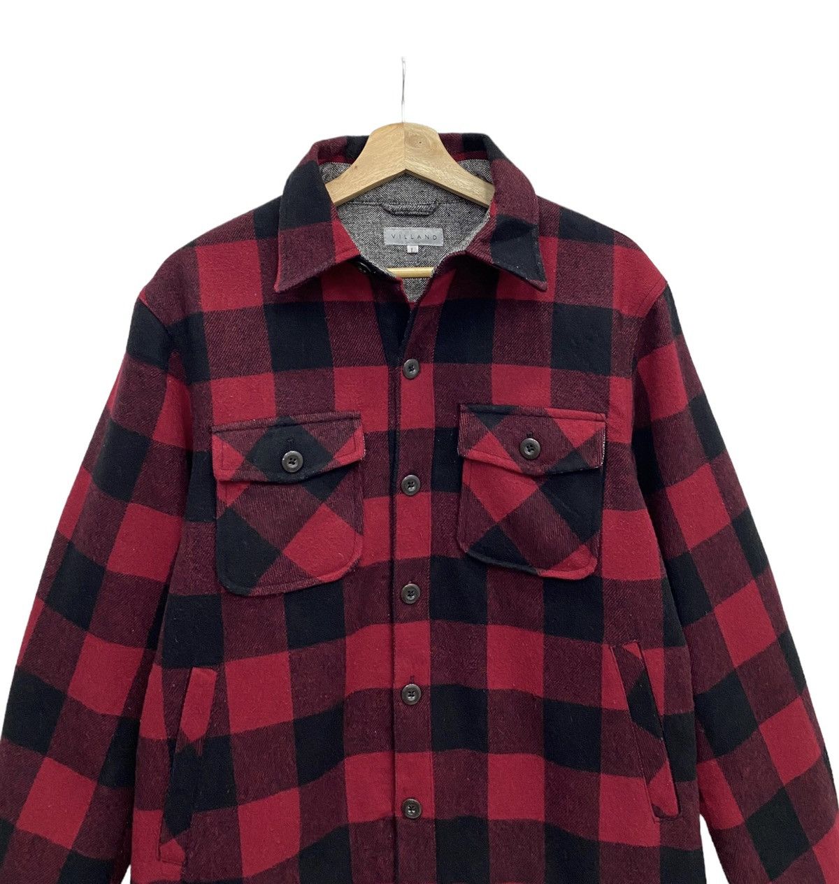 Flannel VILLAND FLANNEL RED CHECKERED WOOL BUTTON UP SHIRT Size US M / EU 48-50 / 2 - 2 Thumbnail