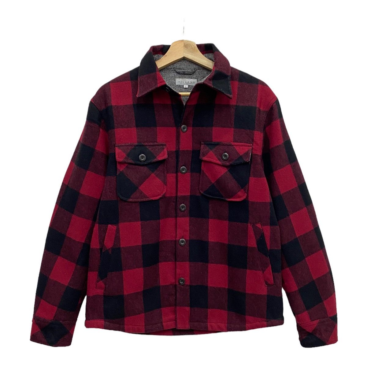 Flannel VILLAND FLANNEL RED CHECKERED WOOL BUTTON UP SHIRT Size US M / EU 48-50 / 2 - 1 Thumbnail