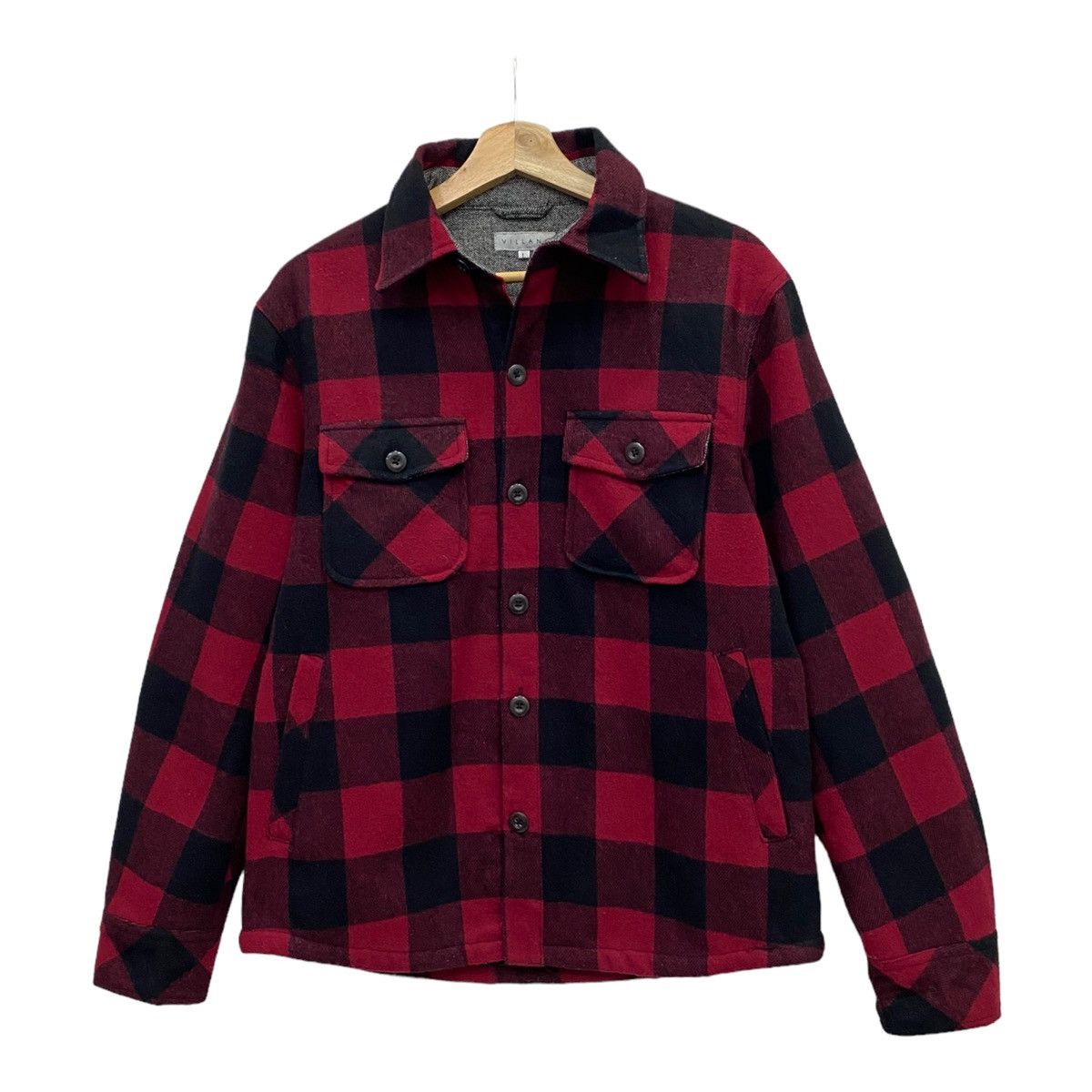Flannel VILLAND FLANNEL RED CHECKERED WOOL BUTTON UP SHIRT Size US M / EU 48-50 / 2 - 3 Thumbnail