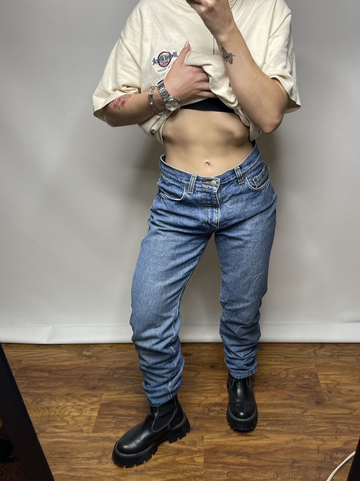 Marithe + Francois Girbaud Vintage Marithe Francois Girbaud Women’s Boyfriend Denim Size 28" / US 6 / IT 42 - 4 Thumbnail