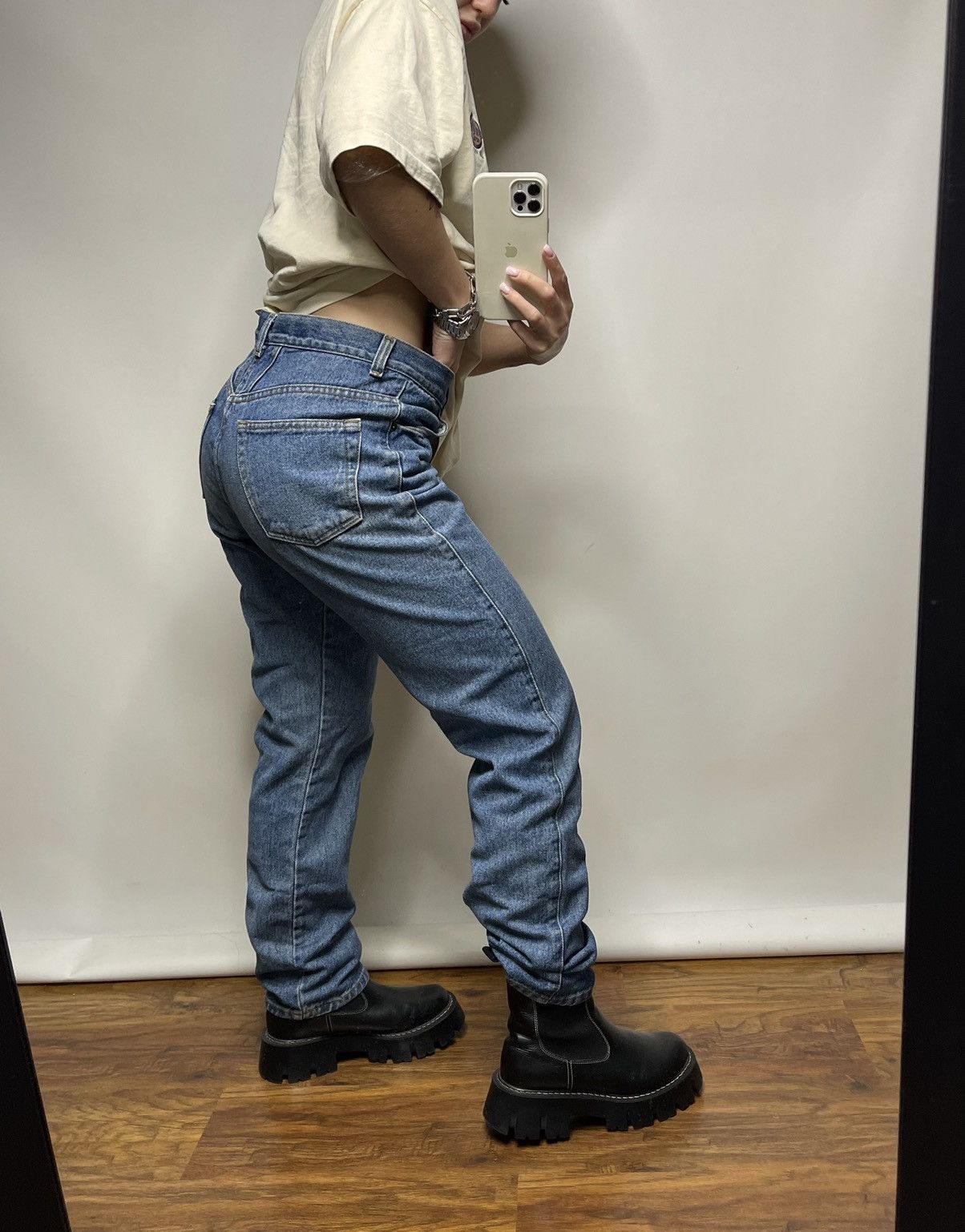 Marithe + Francois Girbaud Vintage Marithe Francois Girbaud Women’s Boyfriend Denim Size 28" / US 6 / IT 42 - 3 Thumbnail
