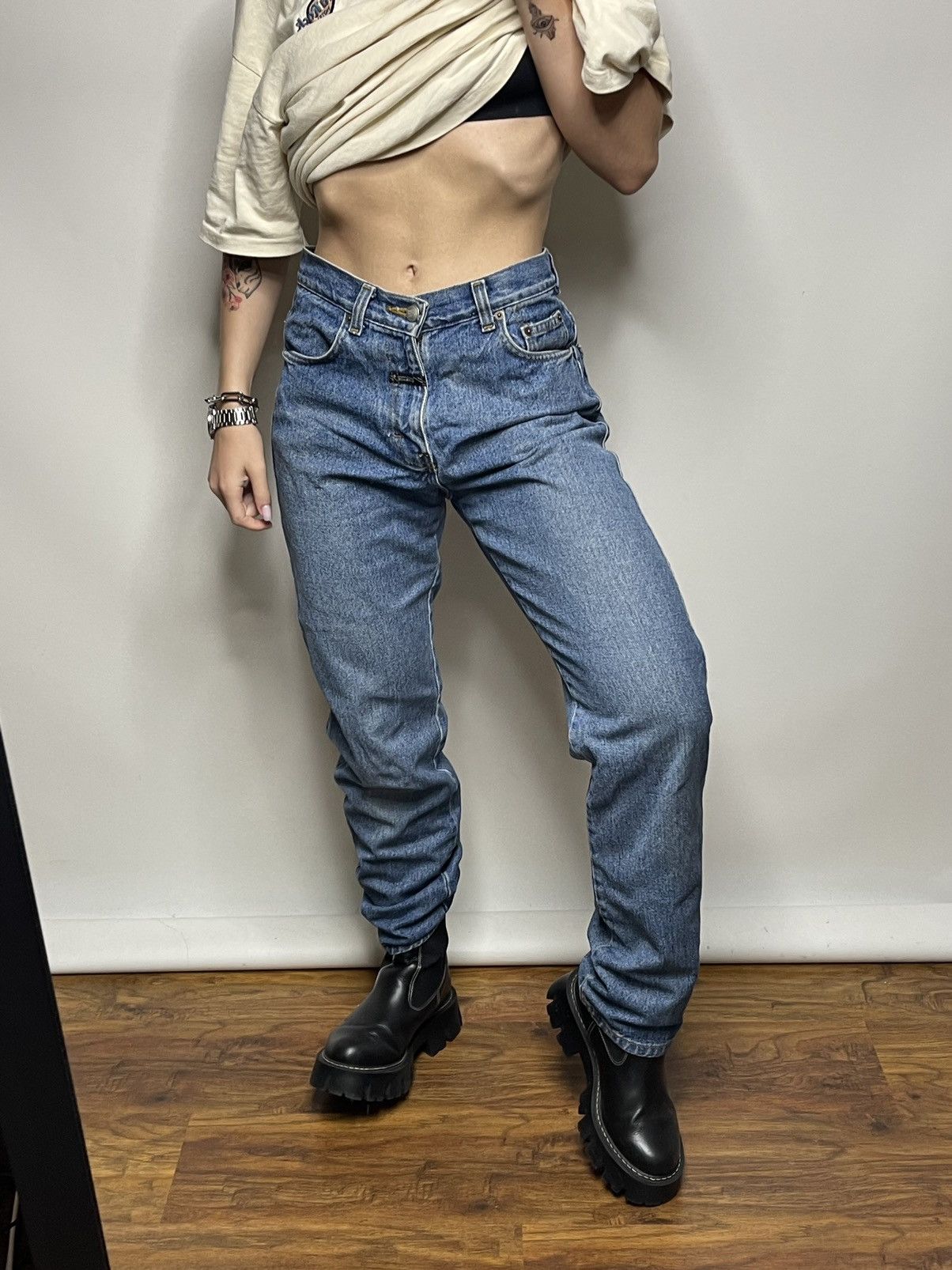 Marithe + Francois Girbaud Vintage Marithe Francois Girbaud Women’s Boyfriend Denim Size 28" / US 6 / IT 42 - 2 Thumbnail
