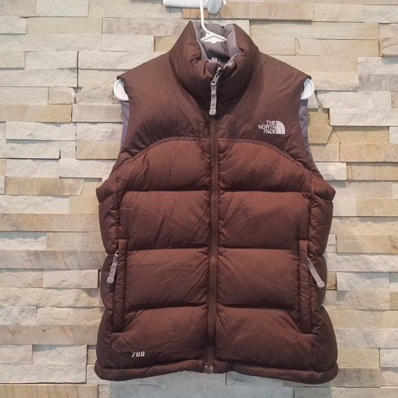 North Face Small Womens Brown Nuptse Puffer Vest Jacket