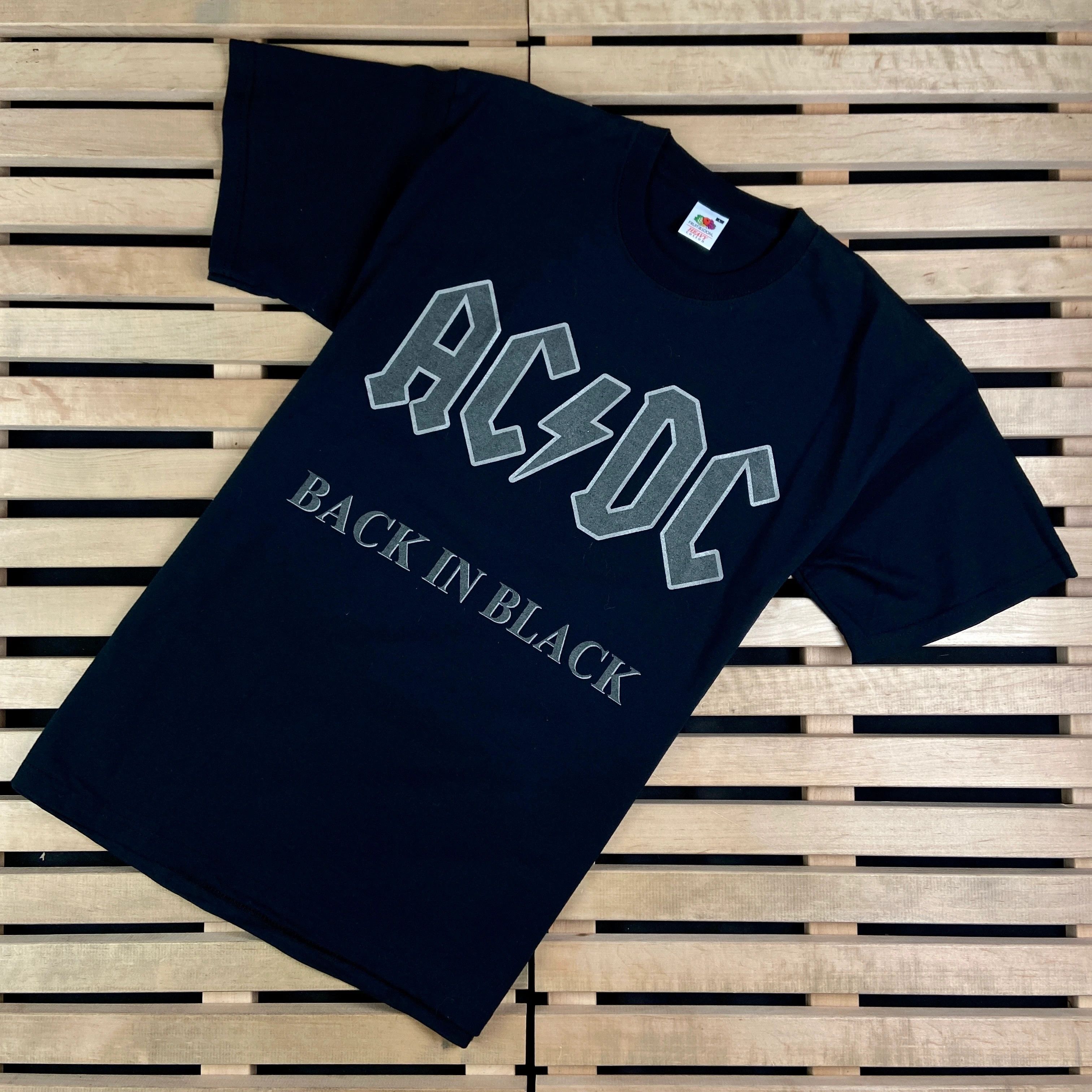 AC/DC × Band Tees × Vintage Mens Vintage T Shirt AC/DC Back in Black Size L Size US L / EU 52-54 / 3 - 1 Thumbnail