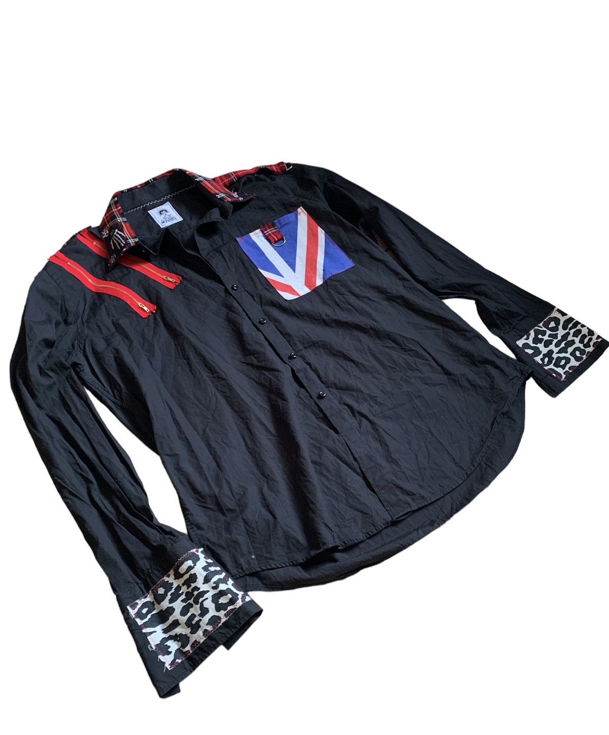 Designer England Vintage Punk Zip patch Shirt like Vivienne westwood Size US L / EU 52-54 / 3 - 2 Thumbnail