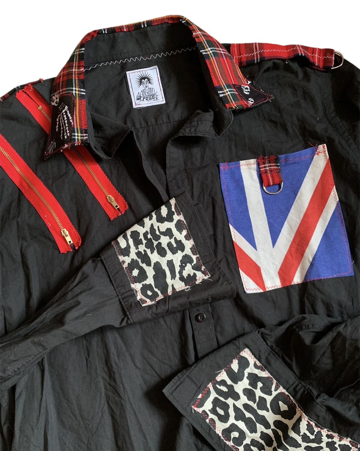 Designer England Vintage Punk Zip patch Shirt like Vivienne westwood Size US L / EU 52-54 / 3 - 4 Thumbnail