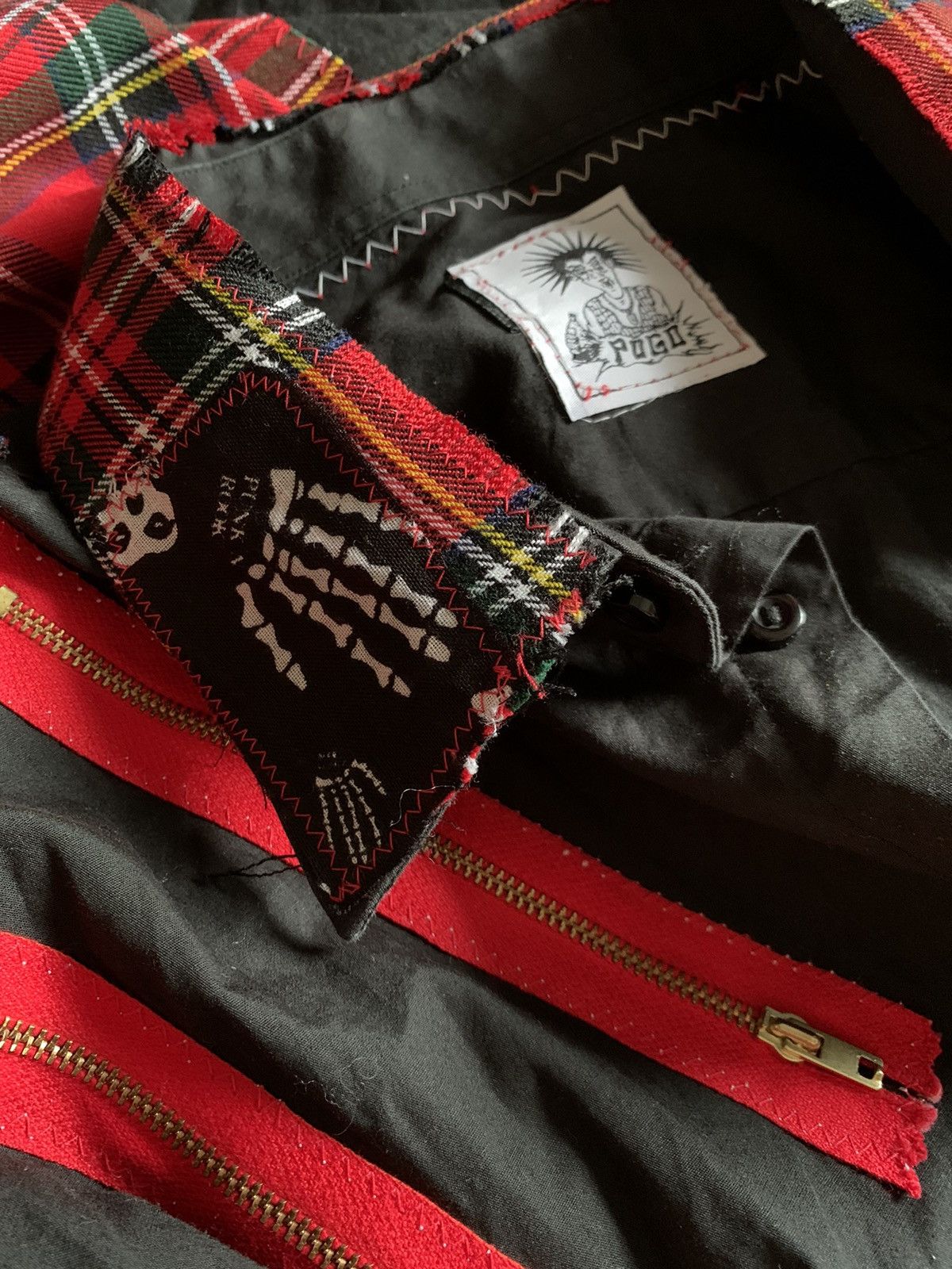 Designer England Vintage Punk Zip patch Shirt like Vivienne westwood Size US L / EU 52-54 / 3 - 9 Thumbnail