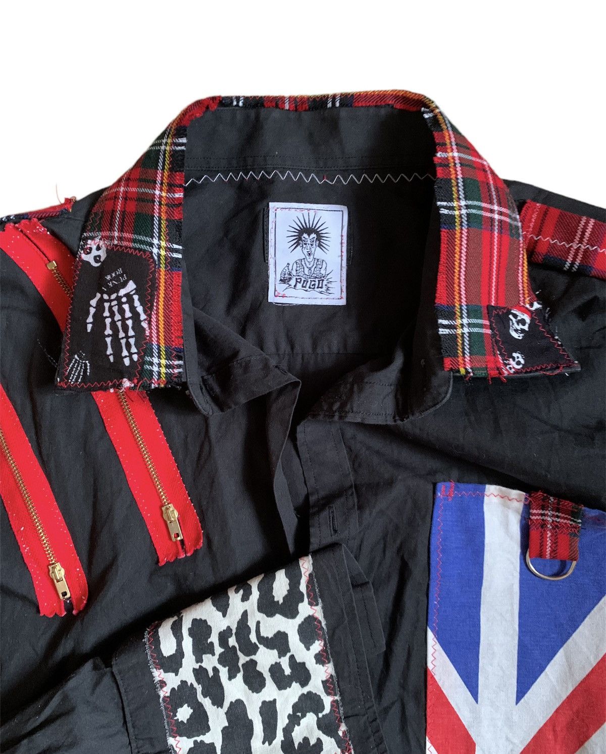 Designer England Vintage Punk Zip patch Shirt like Vivienne westwood Size US L / EU 52-54 / 3 - 5 Thumbnail