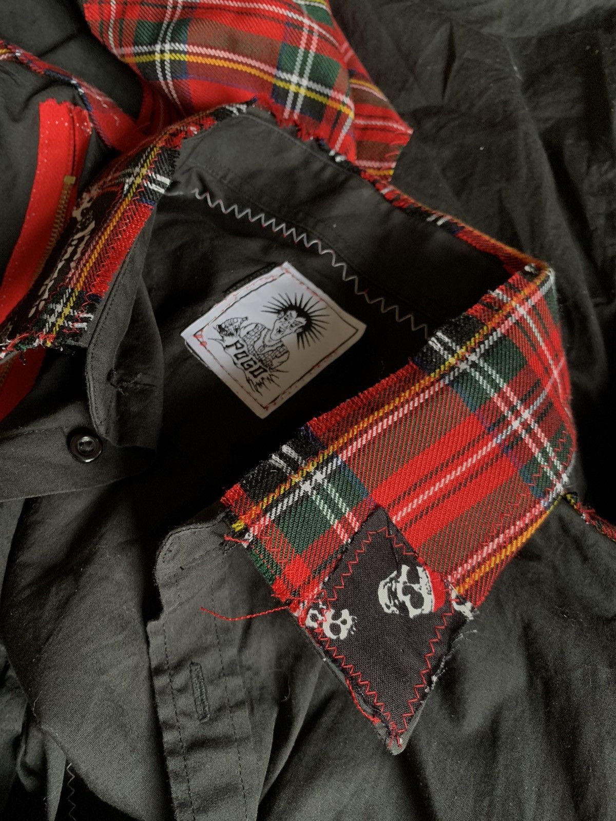 Designer England Vintage Punk Zip patch Shirt like Vivienne westwood Size US L / EU 52-54 / 3 - 8 Thumbnail