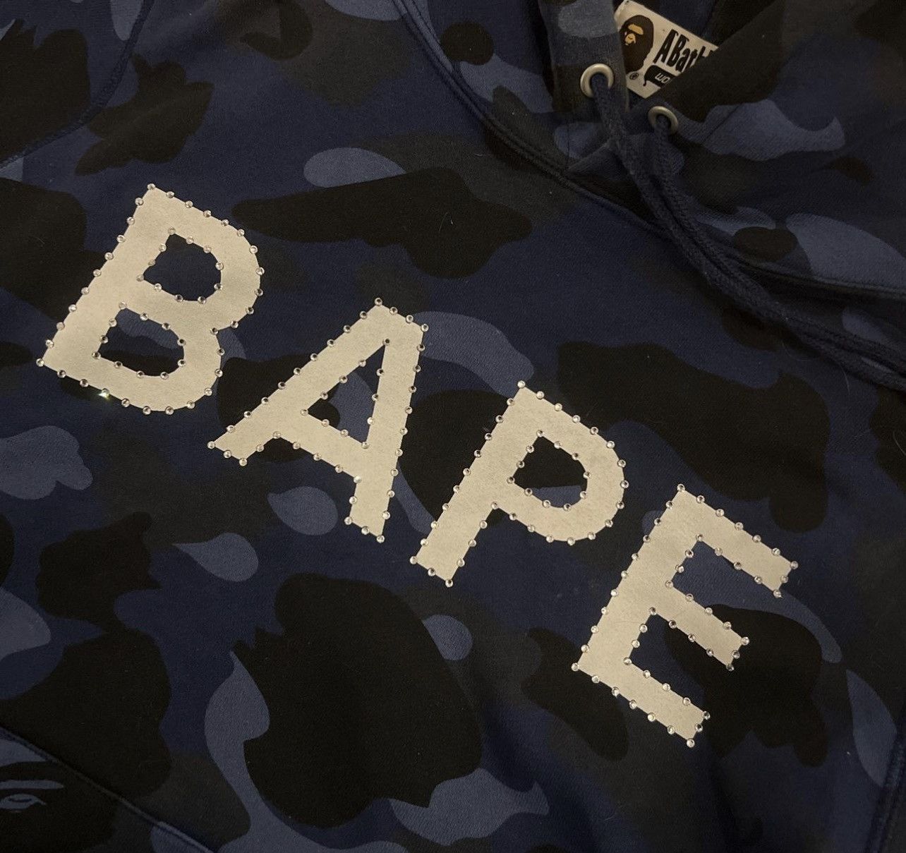 Bape rhinestone hoodie best sale