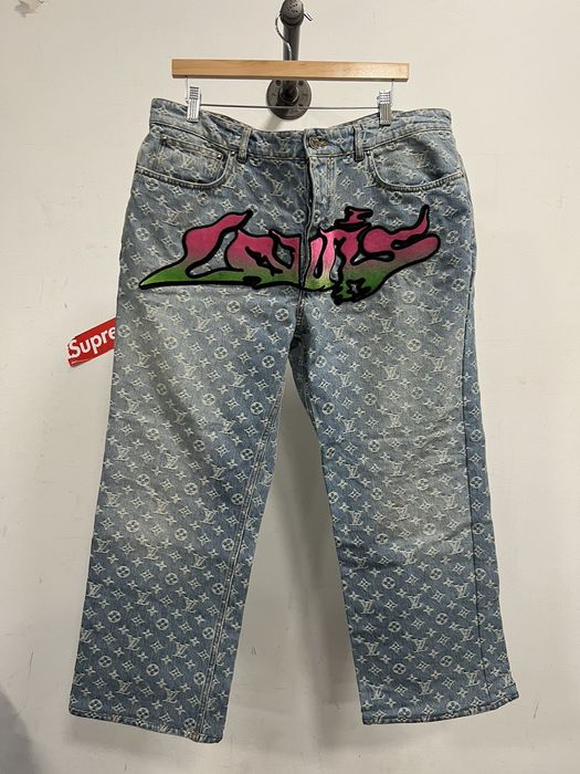 Louis Vuitton Lv Monogram Denim Jeans, Grailed