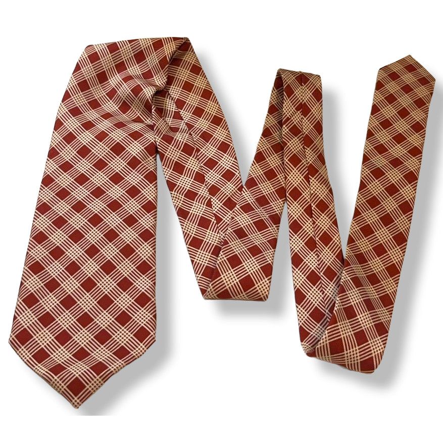 Vintage Borrelli Napoli Silk Neck Tie ~ Red ~ Geometric