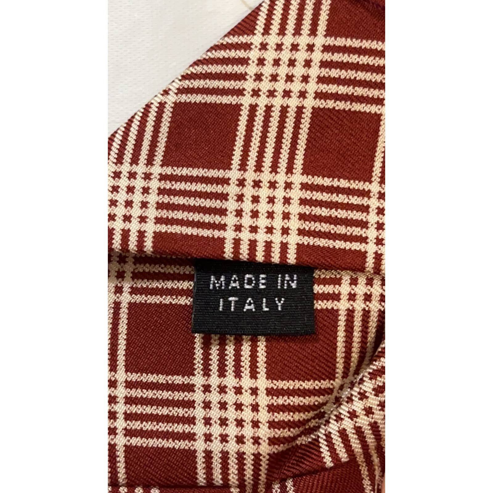 Vintage Borrelli Napoli Silk Neck Tie ~ Red ~ Geometric