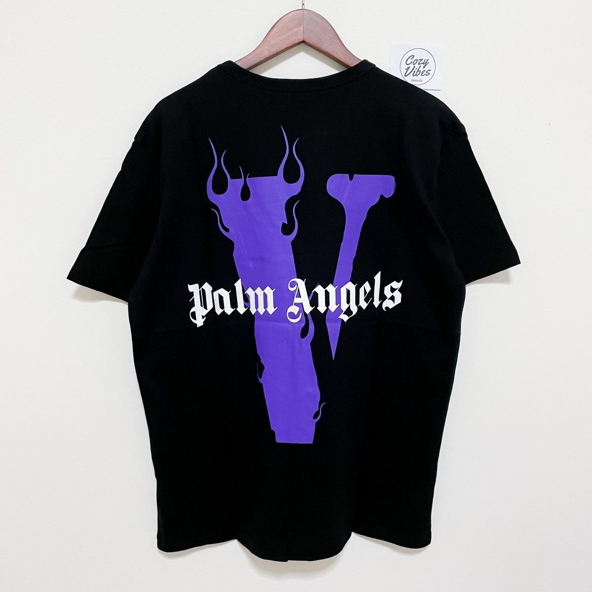 Palm Angels Vlone VLONE x Palm Angels Staple Tee Black Purple Grailed