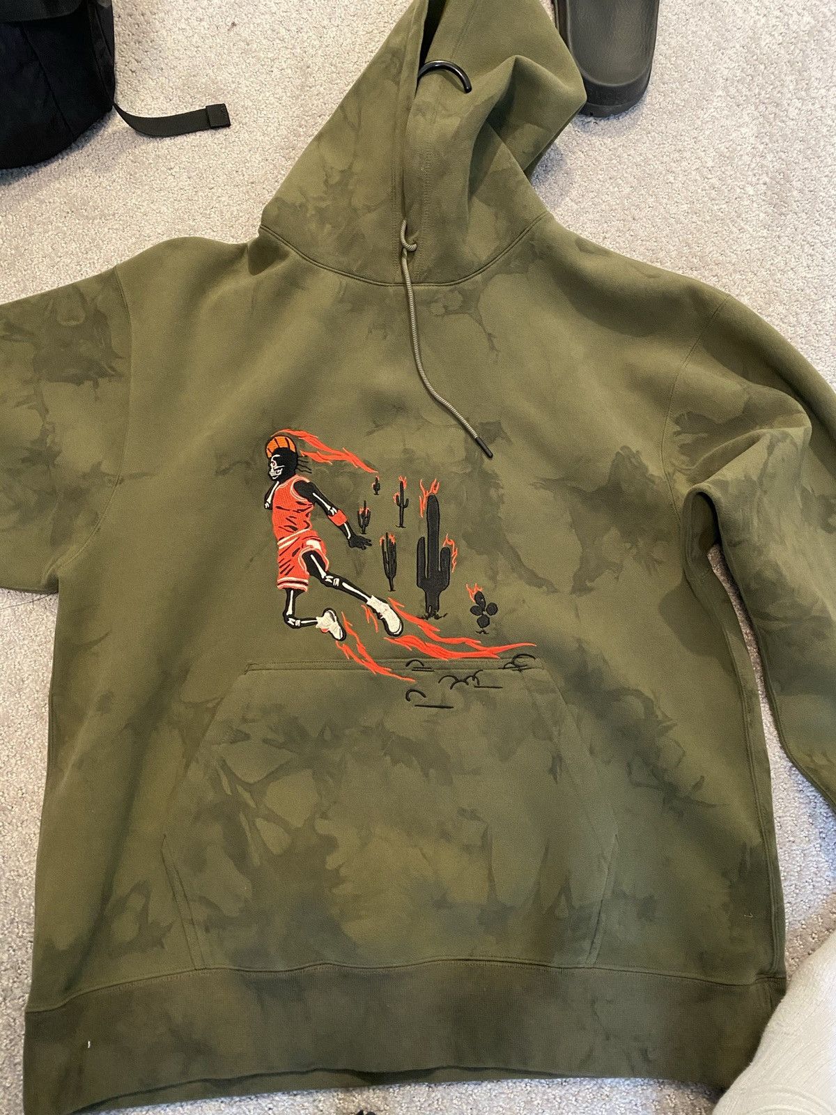 Travis scott jordan online washed suede hoodie olive