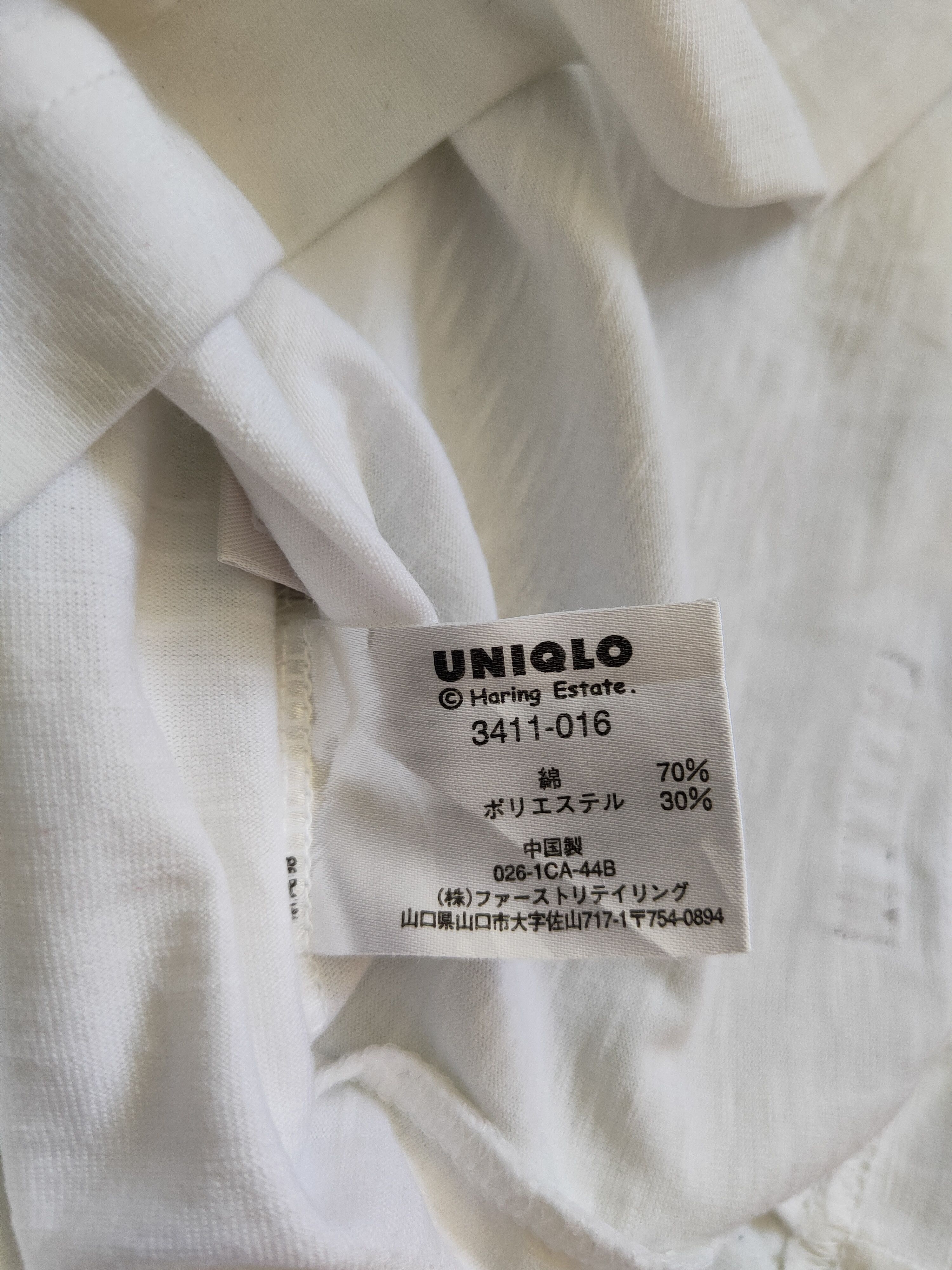 Japanese Brand Uniqlo-Keith Haring plain White Tshirt #S397 Size US L / EU 52-54 / 3 - 11 Thumbnail