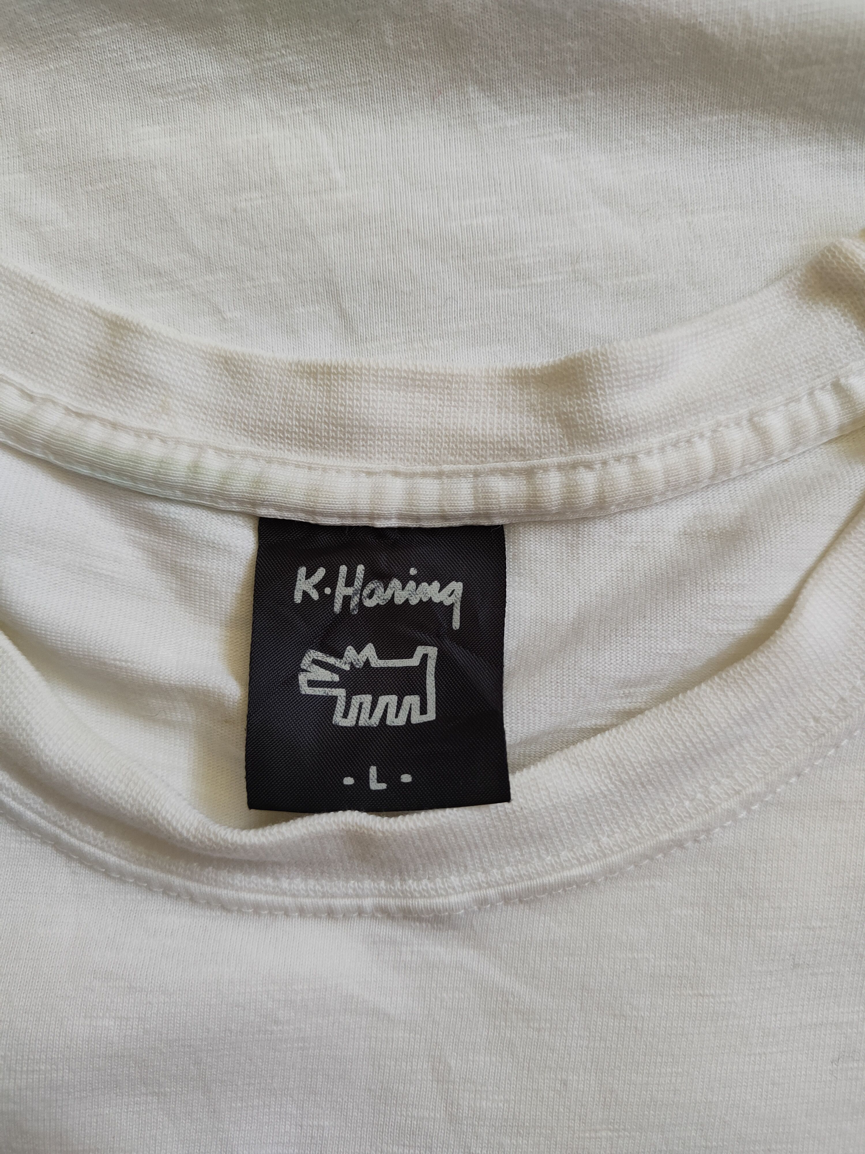 Japanese Brand Uniqlo-Keith Haring plain White Tshirt #S397 Size US L / EU 52-54 / 3 - 12 Thumbnail