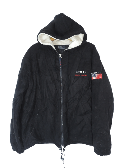 Polo Ralph Lauren × Vintage Vintage Polo Big Logo Zip Up Fleece Hoodie Size US L / EU 52-54 / 3 - 2 Thumbnail