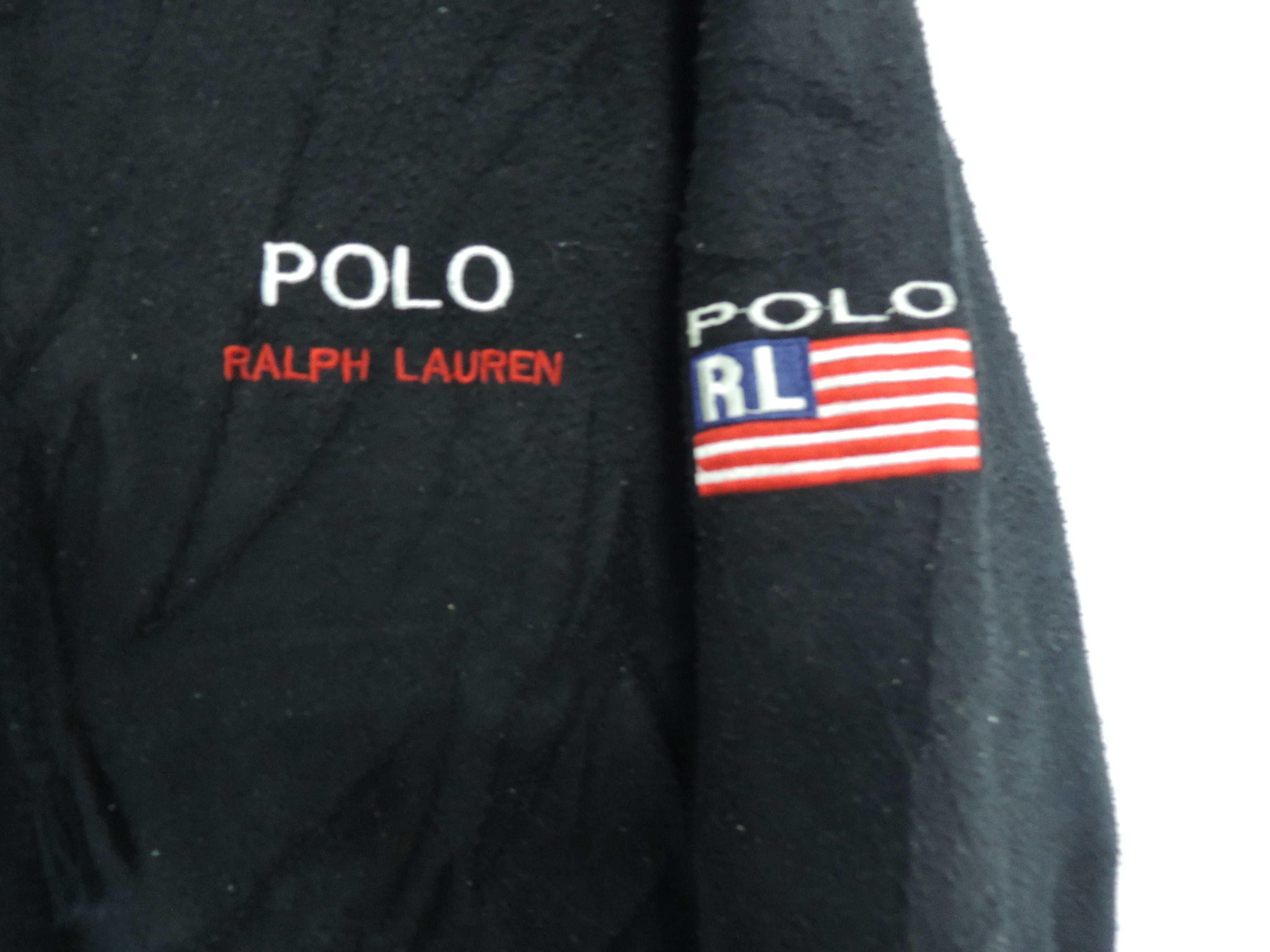 Polo Ralph Lauren × Vintage Vintage Polo Big Logo Zip Up Fleece Hoodie Size US L / EU 52-54 / 3 - 3 Thumbnail