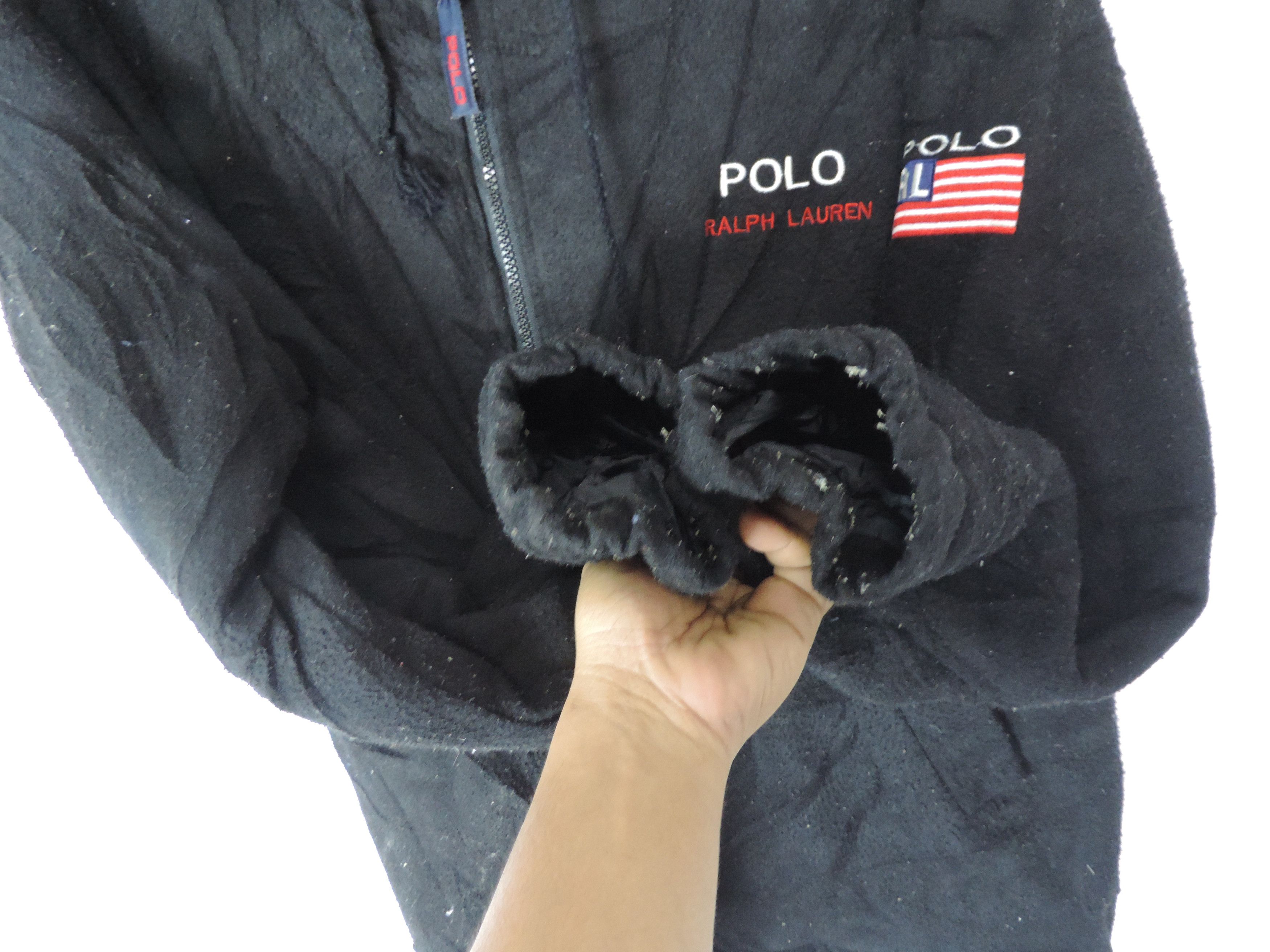 Polo Ralph Lauren × Vintage Vintage Polo Big Logo Zip Up Fleece Hoodie Size US L / EU 52-54 / 3 - 4 Thumbnail