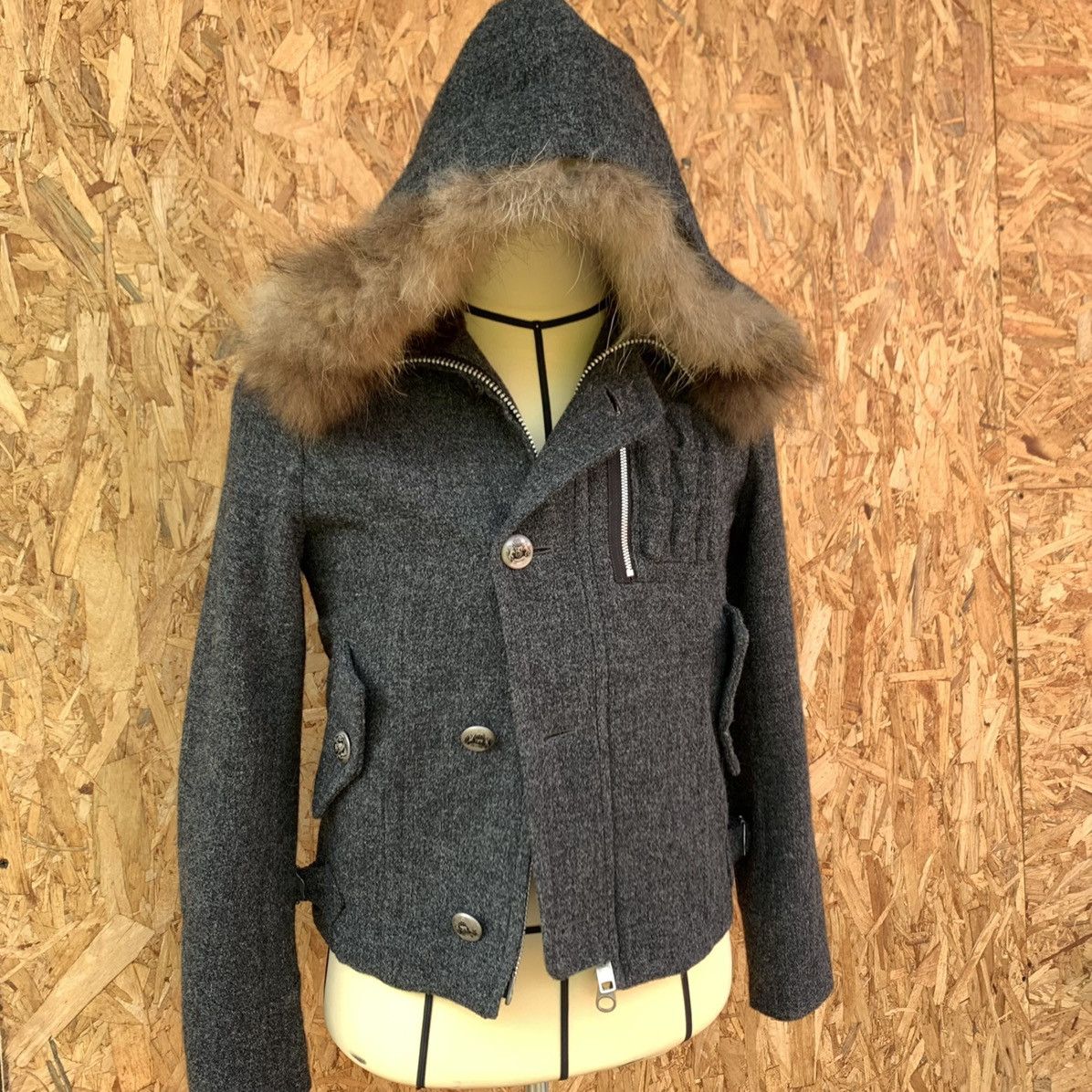 Issey Miyake Nice! Sunao kuwahara Issey Miyake Fur Wool Hoodie Jacket Size XS / US 0-2 / IT 36-38 - 4 Thumbnail