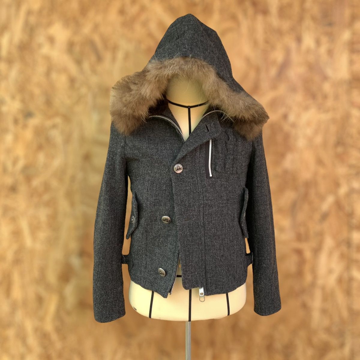 Issey Miyake Nice! Sunao kuwahara Issey Miyake Fur Wool Hoodie Jacket Size XS / US 0-2 / IT 36-38 - 1 Thumbnail