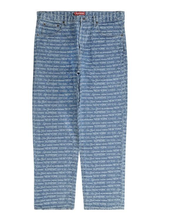 Supreme Supreme Multi Type Jacquard Regular Jeans Blue FW2022