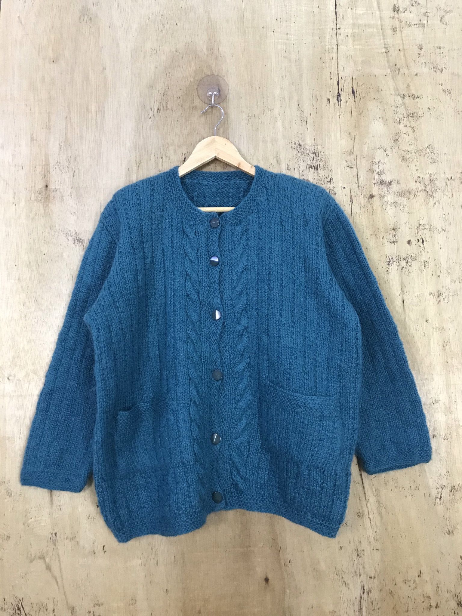 Unbrand Twist Cable ButtonUp Knit Cardigan