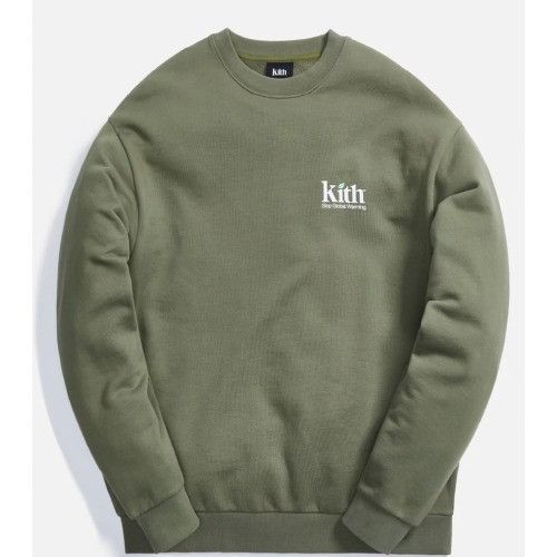 オープニング 大放出セール Kith HARD TO FIND! KITH STOP GLOBAL WARMING GREEN CREWNECK トップス