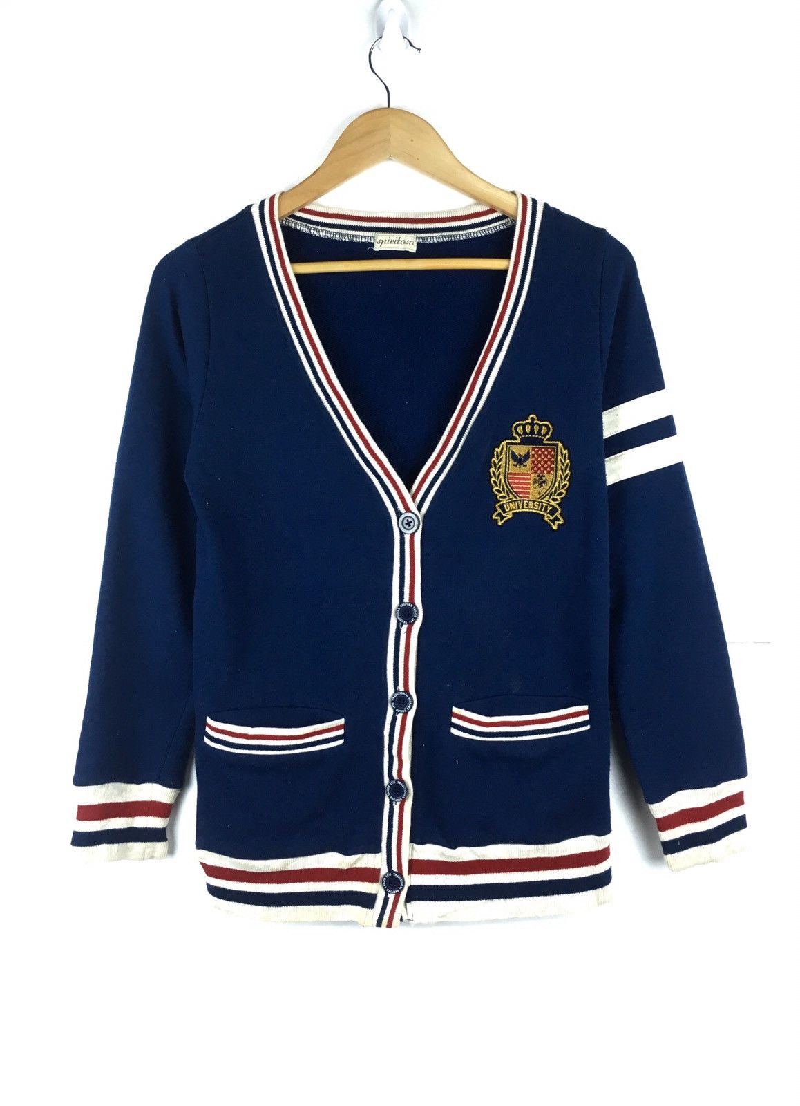 Other Vintage University Blue Colour Small Size Cardigan Size US S / EU 44-46 / 1 - 1 Thumbnail