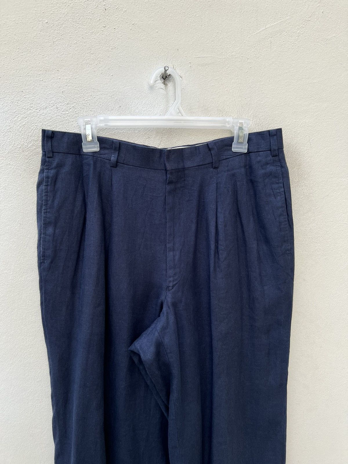 KEITAMARUYAMA Vintage 90s Keita Maruyama New Yorker Navy Linen Trouser Size US 32 / EU 48 - 7 Thumbnail