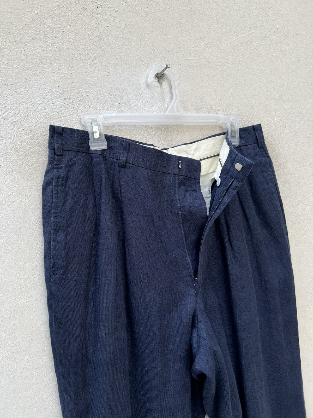 KEITAMARUYAMA Vintage 90s Keita Maruyama New Yorker Navy Linen Trouser Size US 32 / EU 48 - 10 Thumbnail