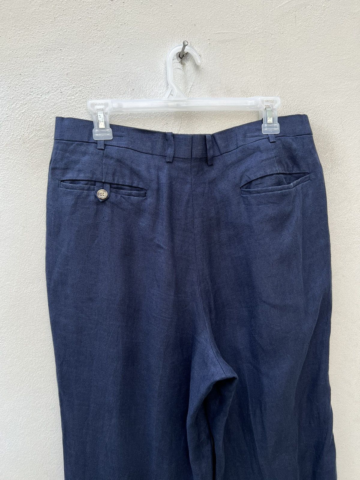 KEITAMARUYAMA Vintage 90s Keita Maruyama New Yorker Navy Linen Trouser Size US 32 / EU 48 - 14 Thumbnail