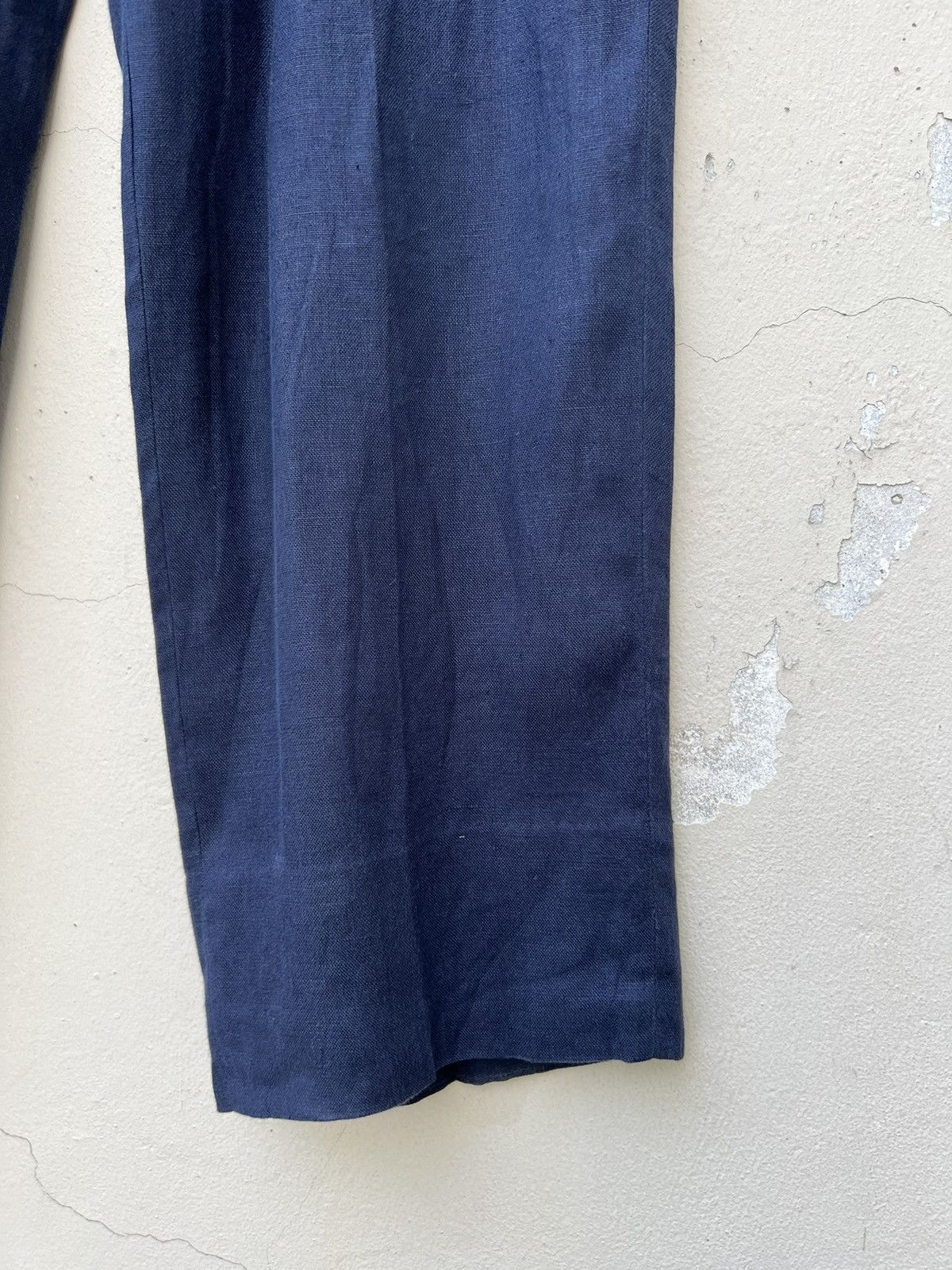 KEITAMARUYAMA Vintage 90s Keita Maruyama New Yorker Navy Linen Trouser Size US 32 / EU 48 - 12 Thumbnail