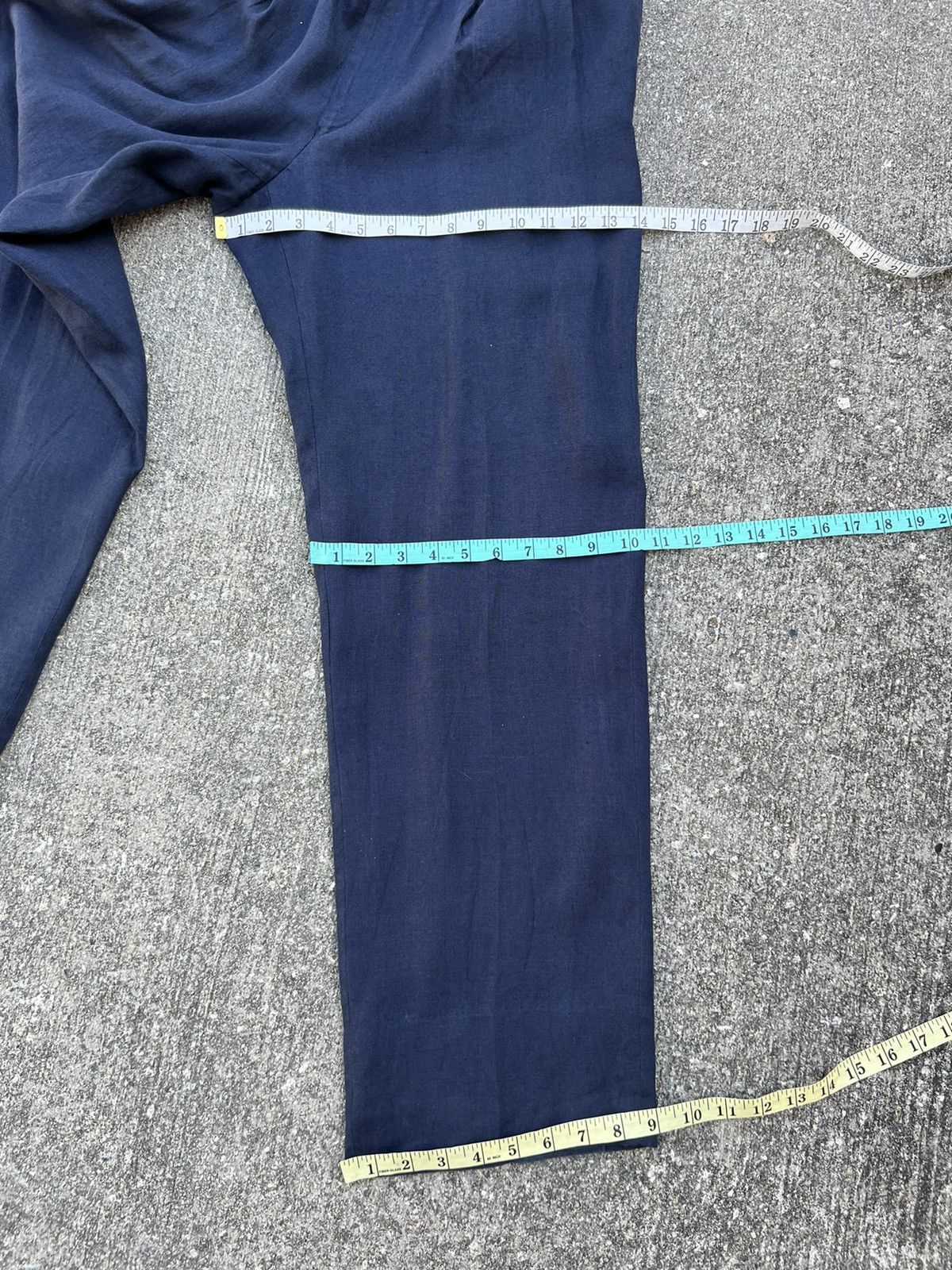 KEITAMARUYAMA Vintage 90s Keita Maruyama New Yorker Navy Linen Trouser Size US 32 / EU 48 - 3 Thumbnail