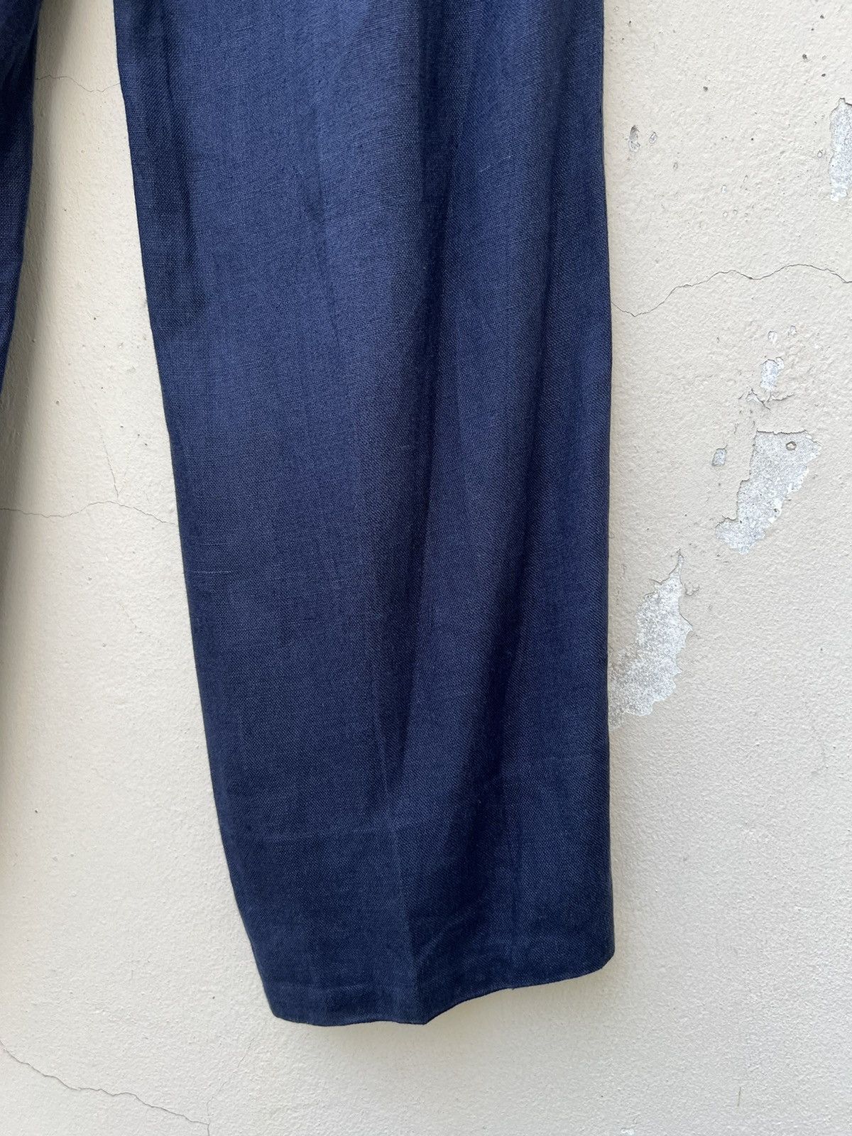 KEITAMARUYAMA Vintage 90s Keita Maruyama New Yorker Navy Linen Trouser Size US 32 / EU 48 - 16 Thumbnail