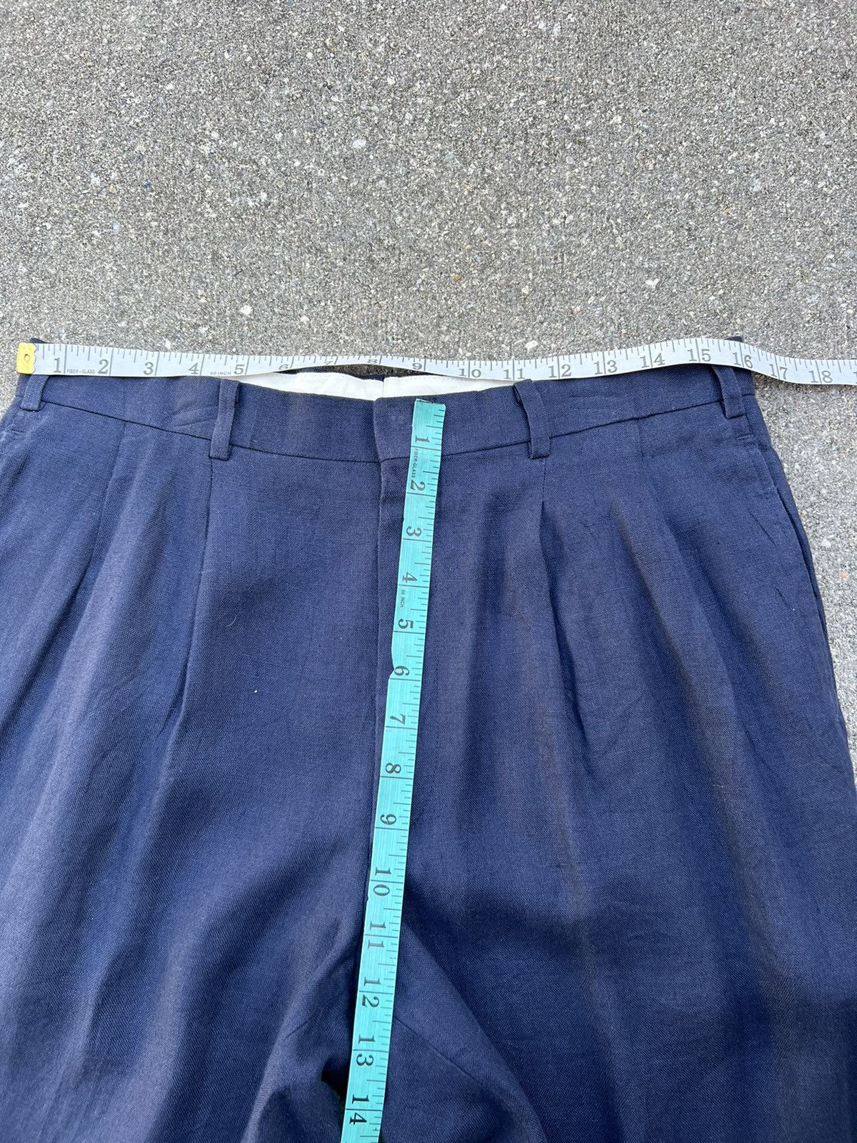 KEITAMARUYAMA Vintage 90s Keita Maruyama New Yorker Navy Linen Trouser Size US 32 / EU 48 - 2 Thumbnail