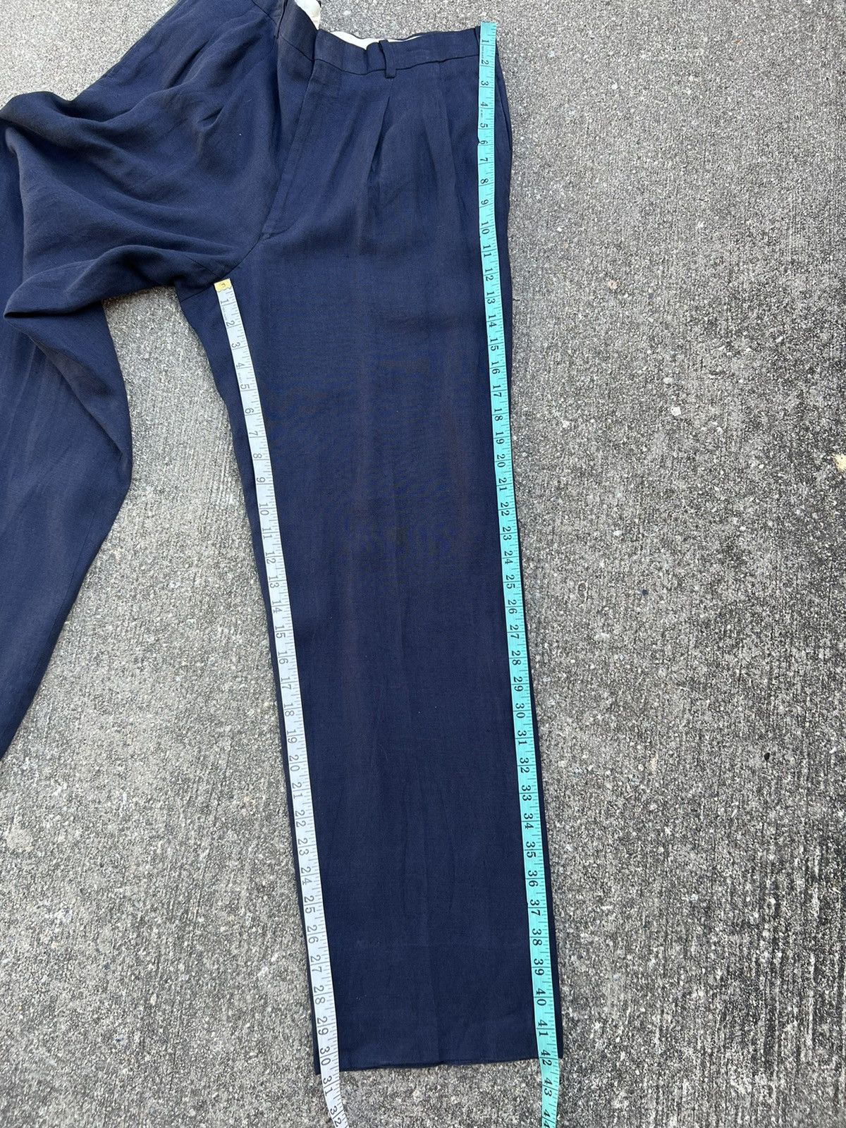 KEITAMARUYAMA Vintage 90s Keita Maruyama New Yorker Navy Linen Trouser Size US 32 / EU 48 - 4 Thumbnail