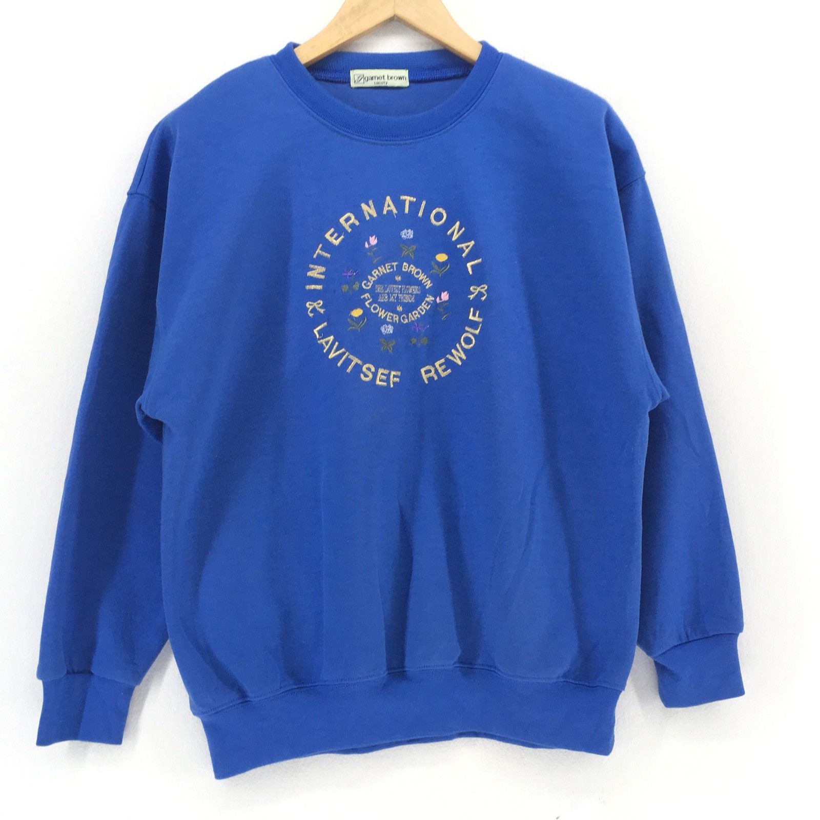 Vintage Garnet Brown Flower Garden Lavitsef Rewolf Sweatshirt Size US M / EU 48-50 / 2 - 1 Thumbnail