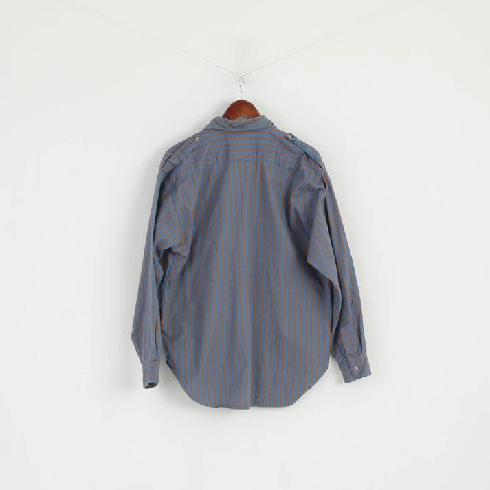 Puma Puma Men S Casual Shirt Blue Striped Vintage Sport 90s 6433 Size US S / EU 44-46 / 1 - 8 Thumbnail