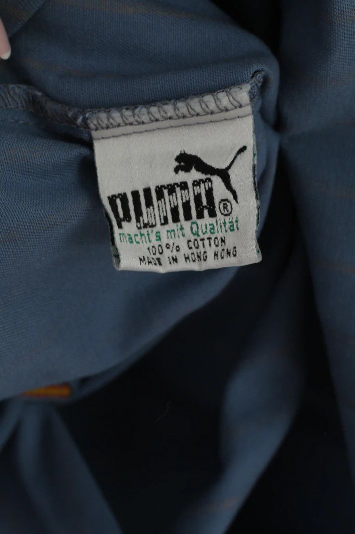 Puma Puma Men S Casual Shirt Blue Striped Vintage Sport 90s 6433 Size US S / EU 44-46 / 1 - 6 Thumbnail
