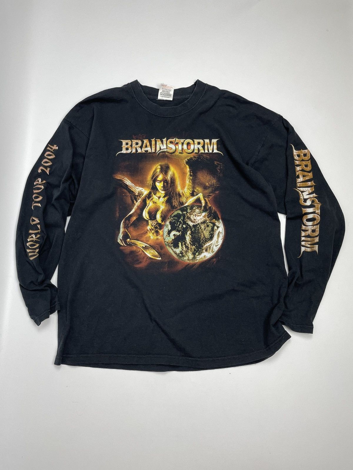Band Tees × Vintage Rare Vintage Brainstorm Tempting The World 2004 Tour T-Shirt Size US XL / EU 56 / 4 - 1 Thumbnail