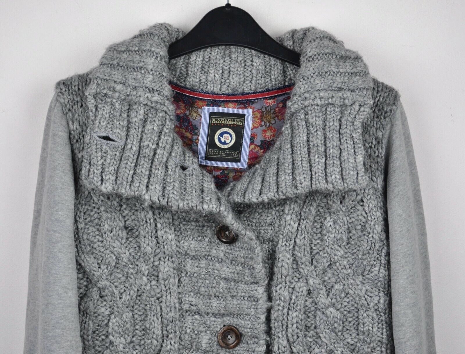 Napapijri Cardigan Women Sweater Button Jumper Jacket Cable Winter Size M / US 6-8 / IT 42-44 - 2 Thumbnail
