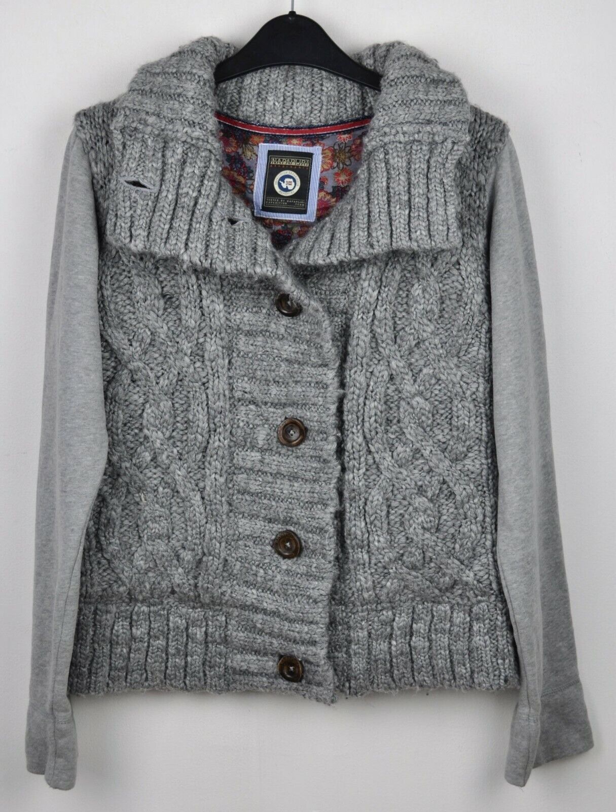 Napapijri Cardigan Women Sweater Button Jumper Jacket Cable Winter Size M / US 6-8 / IT 42-44 - 1 Thumbnail