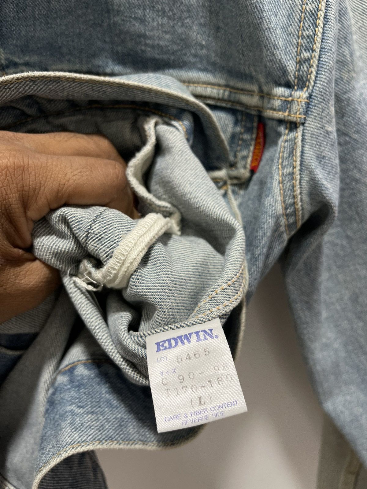 Edwin VINTAGE EDWIN LOT 5465 SUN FADED DISTRESSED DEMNIM JACKET Size US M / EU 48-50 / 2 - 15 Thumbnail