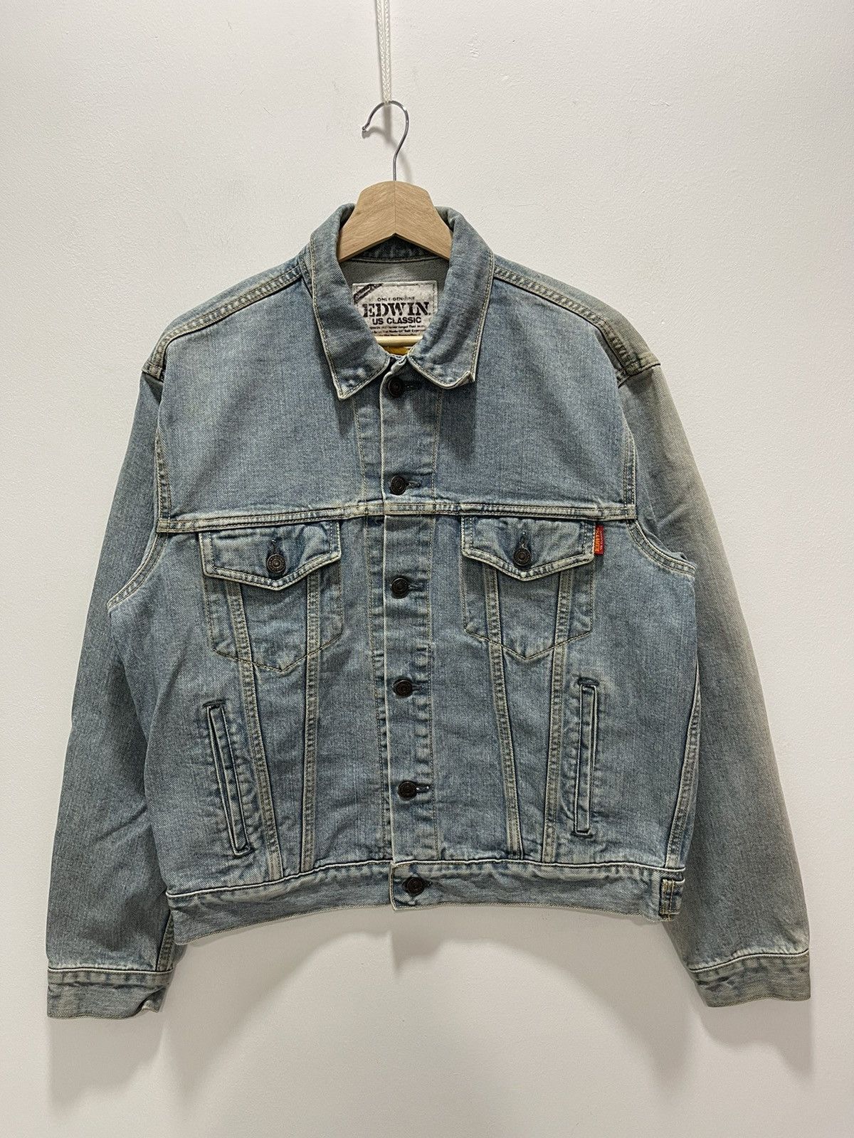 Edwin VINTAGE EDWIN LOT 5465 SUN FADED DISTRESSED DEMNIM JACKET Size US M / EU 48-50 / 2 - 1 Thumbnail