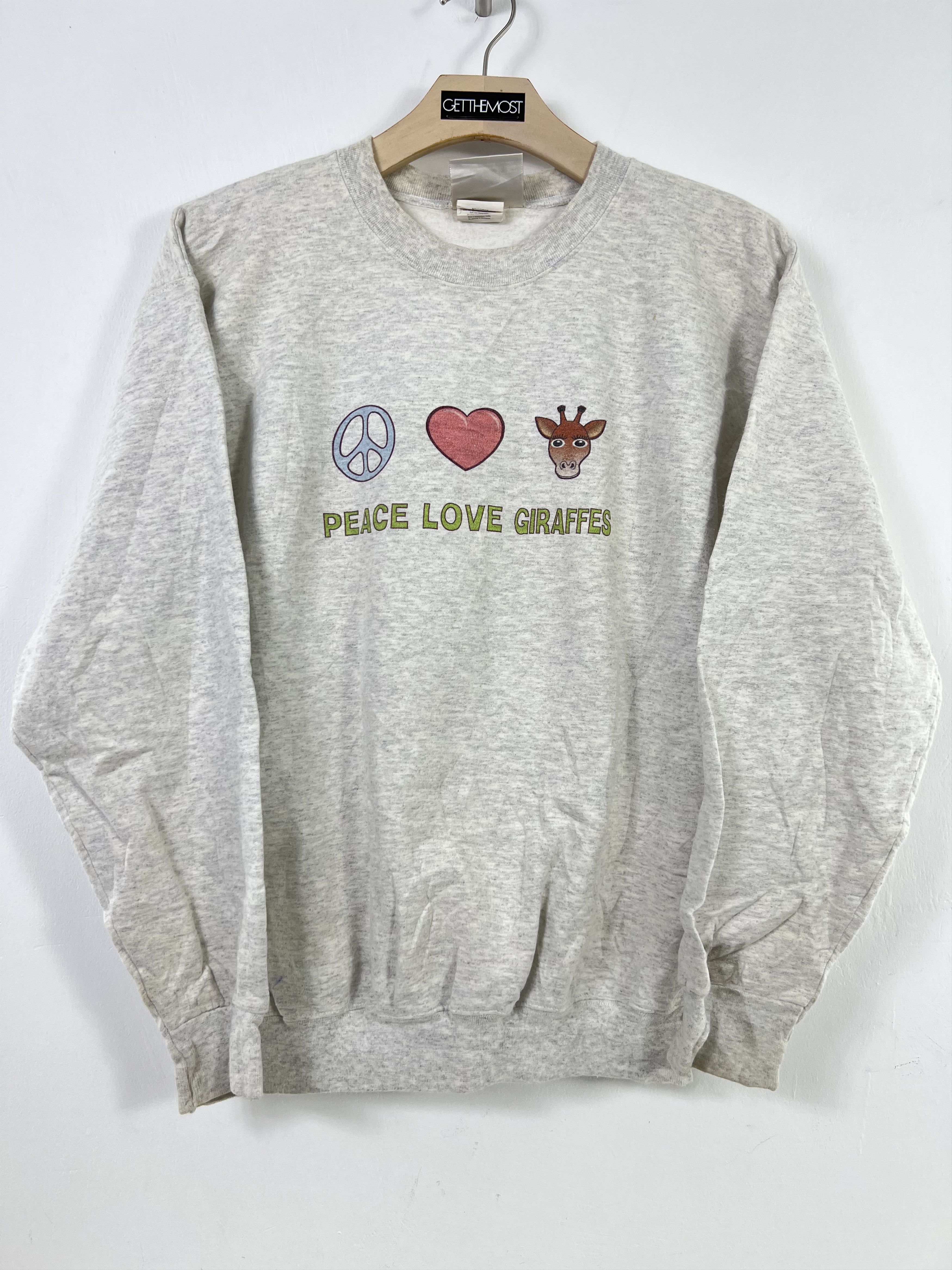 Vintage No.3393 Vintage Peace Love Giraffes sweater (S) Size S / US 4 / IT 40 - 1 Thumbnail